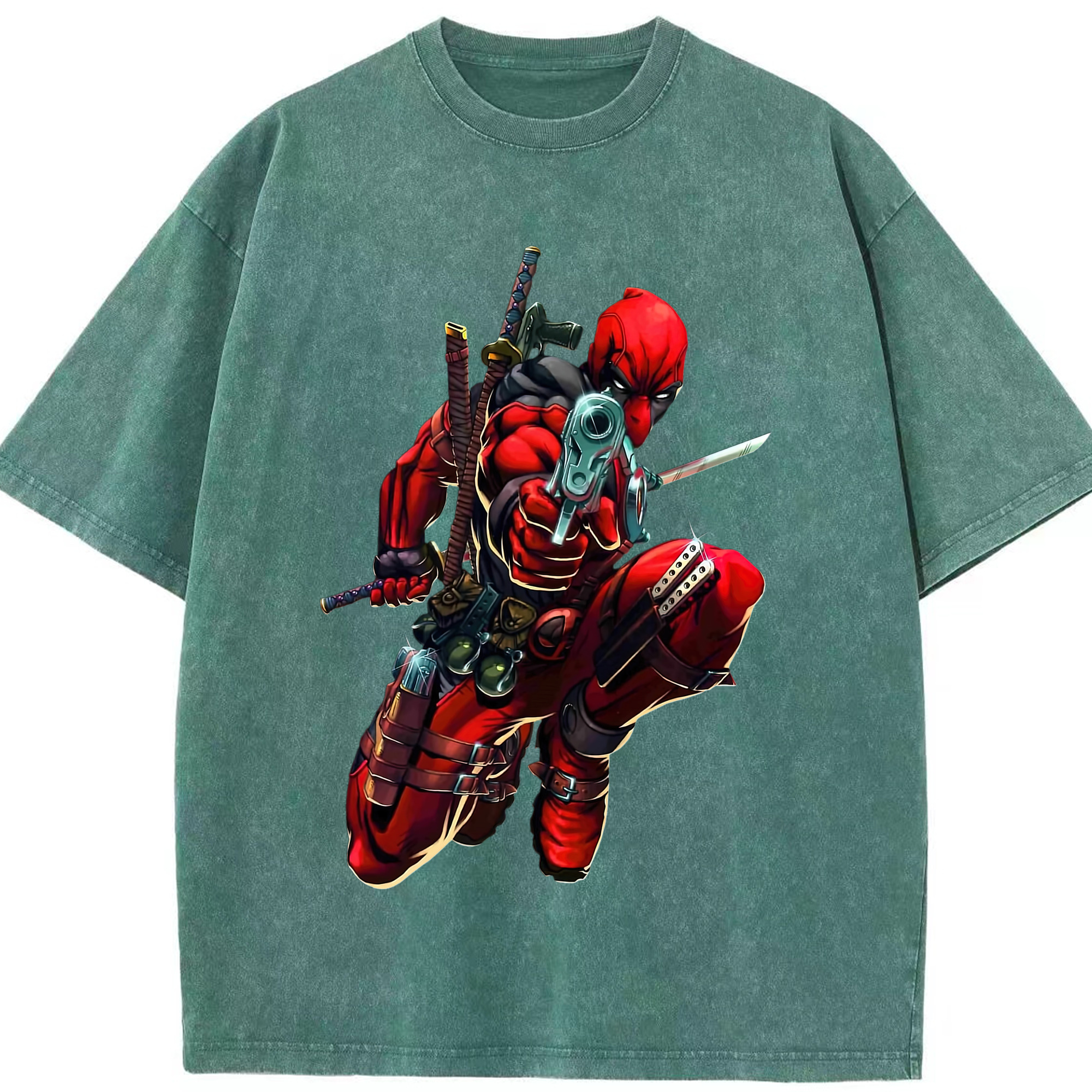 （画像用） Deadpool デッドプール 綿100% ヴィンテージ風 半袖Tシャツ（フロントプリント）